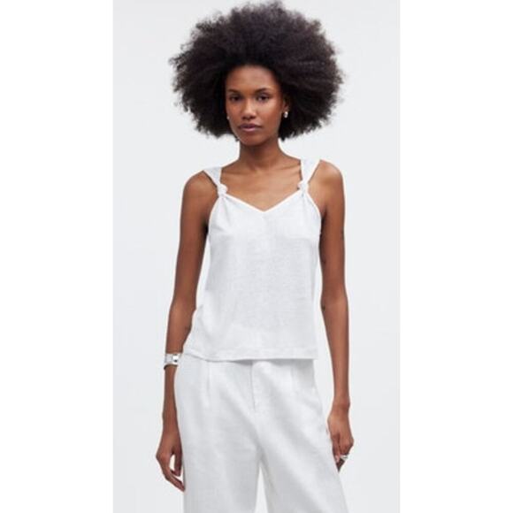 Madewell Knotted Strap Tank Top White NWT S - Picture 1 of 8